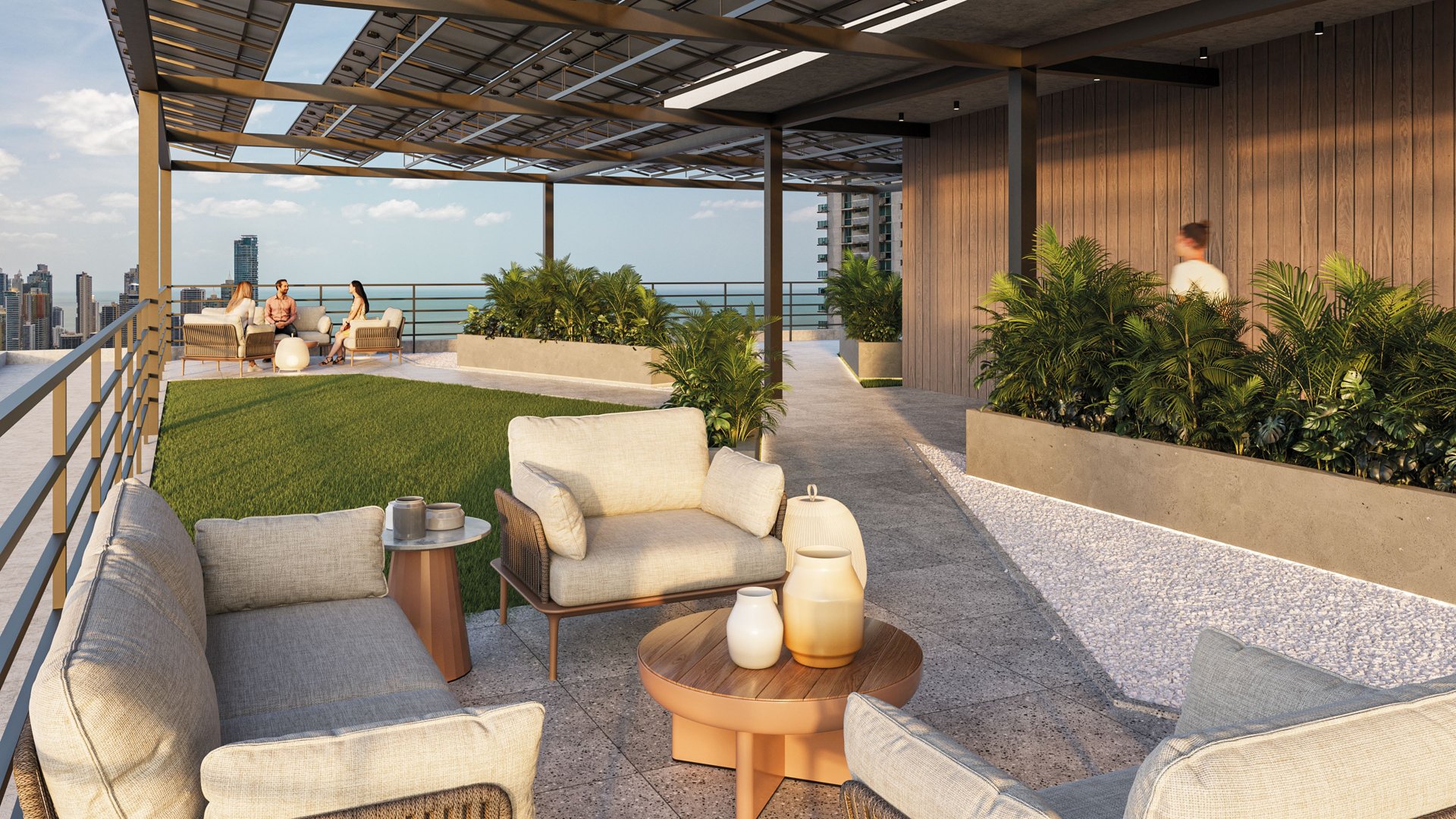Terraza con vista urbana de Mare Nostrum