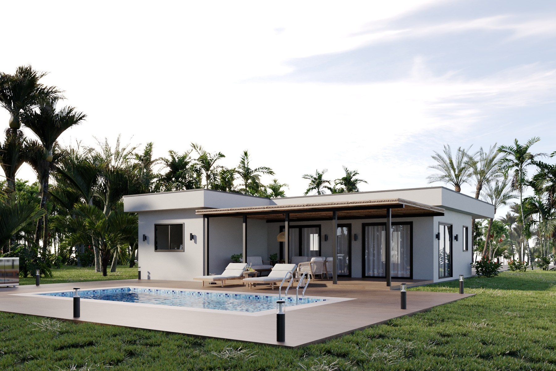 Render exterior aprobado de una vivienda de Bahía Boca Brava