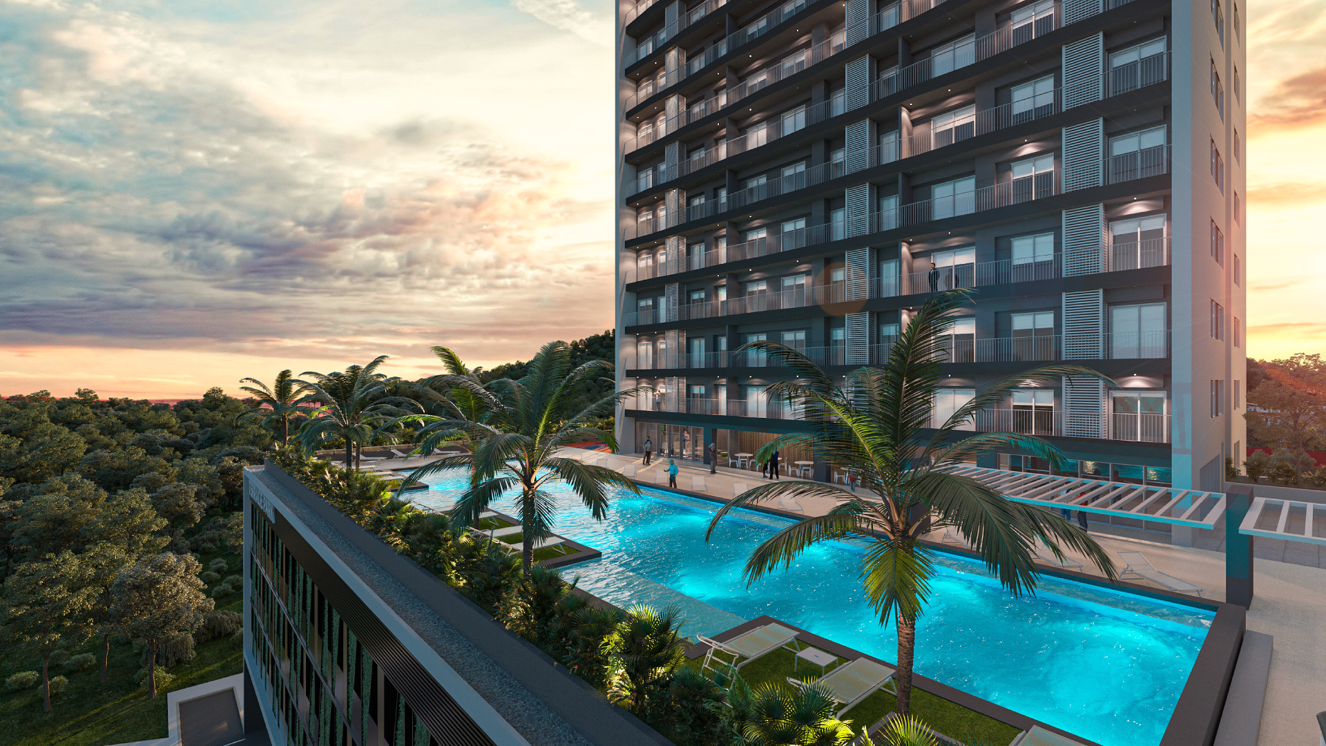 Building facade rendering