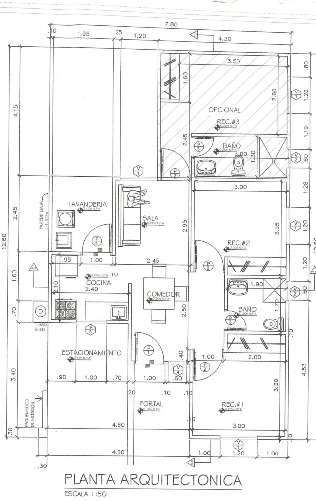 Layout of La Alameda’s 3-bedroom Judit; faithful extract from the architectural plan