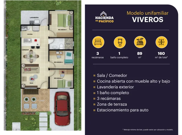 Sales floor plan for Hacienda del Pacífico’s Viveros