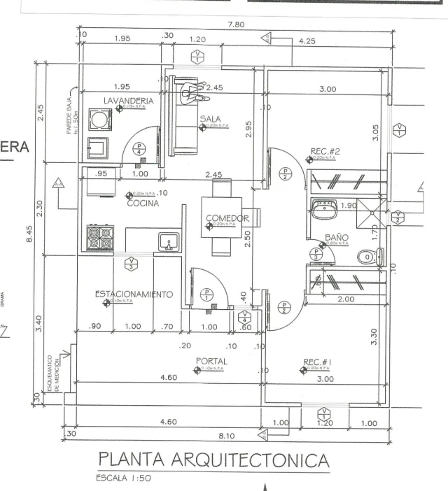 Layout of La Alameda’s 2-bedroom Judit; faithful extract from the architectural plan